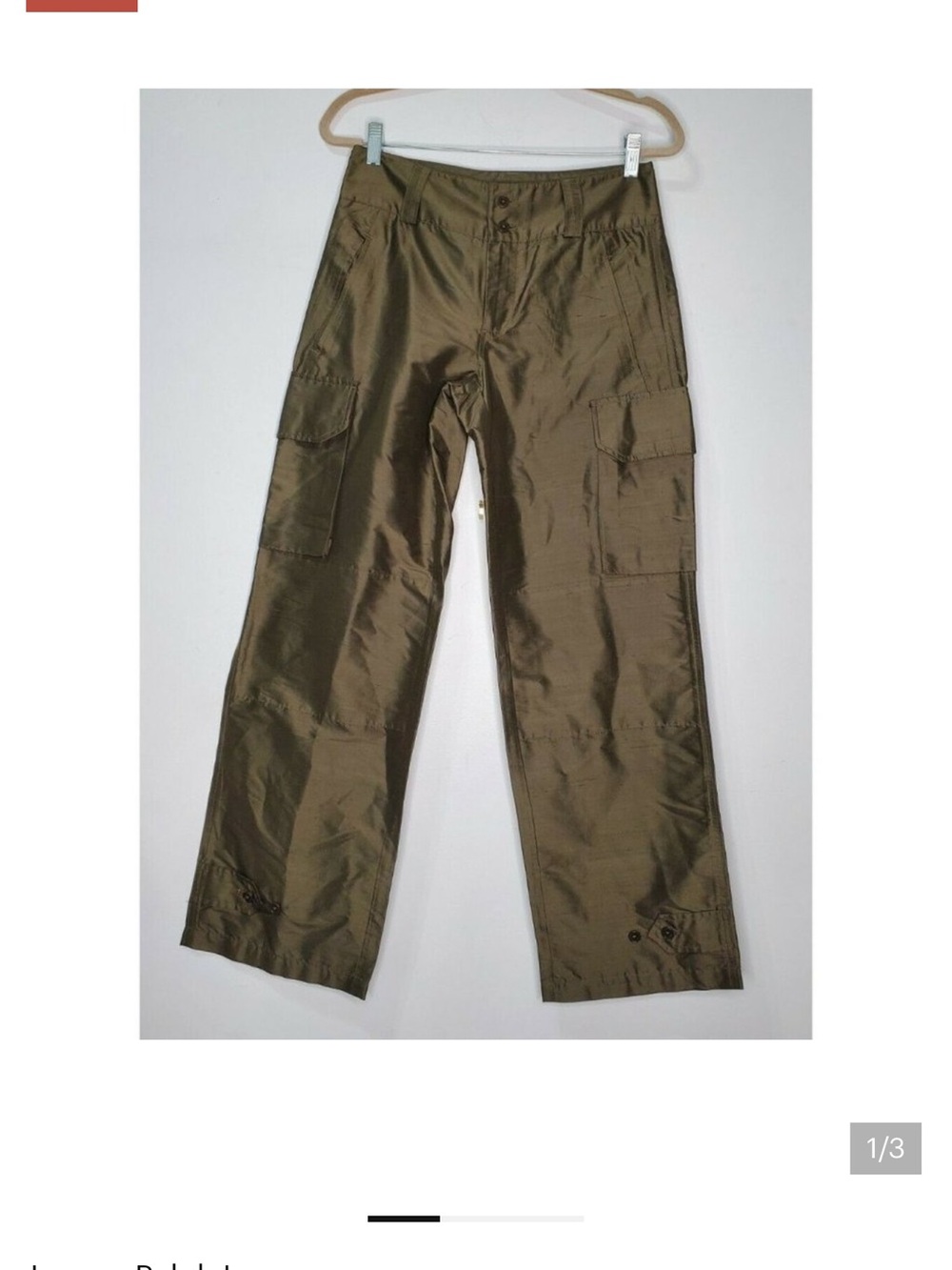 ISO Lauren by Ralph Lauren Cargo Pants 100 silk